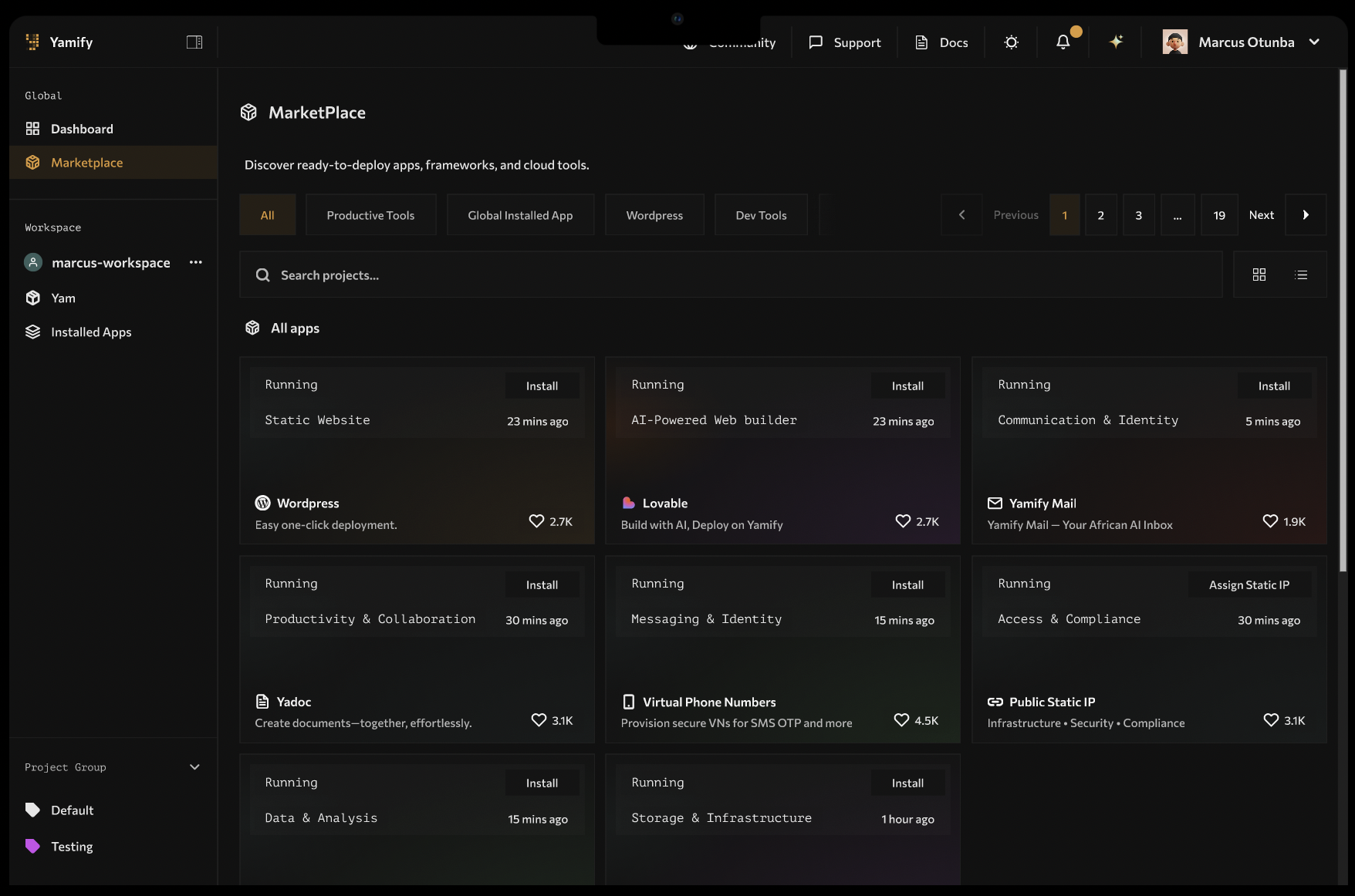 Marketplace screenshot